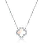 MOTHER OF PEARL DIAMANTE CLOVER NECKLACE - camillaboutiqueshop