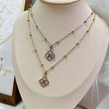 Mother Of Pearl Initial Clover Necklace - camillaboutiqueshop