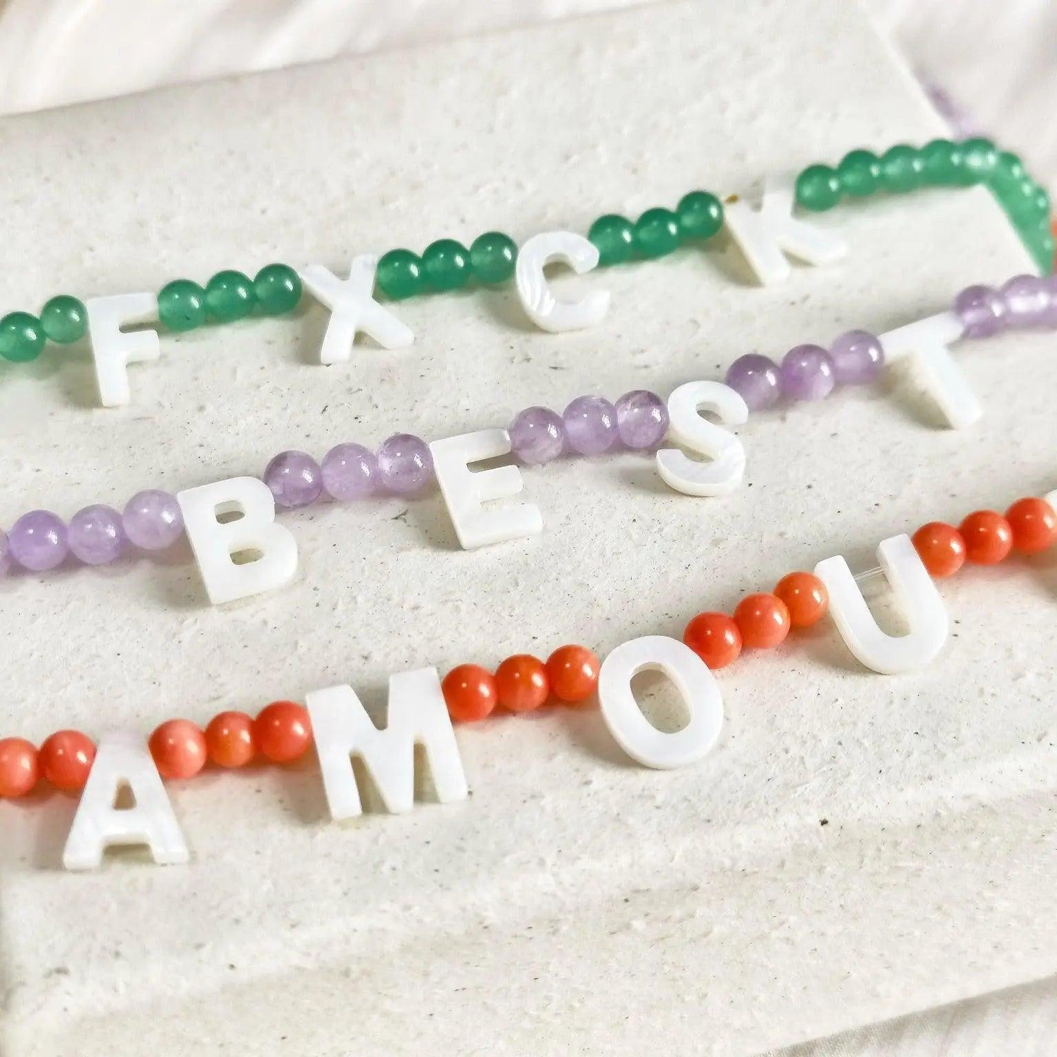 Mother Of Pearl Letter Necklace - camillaboutiqueshop