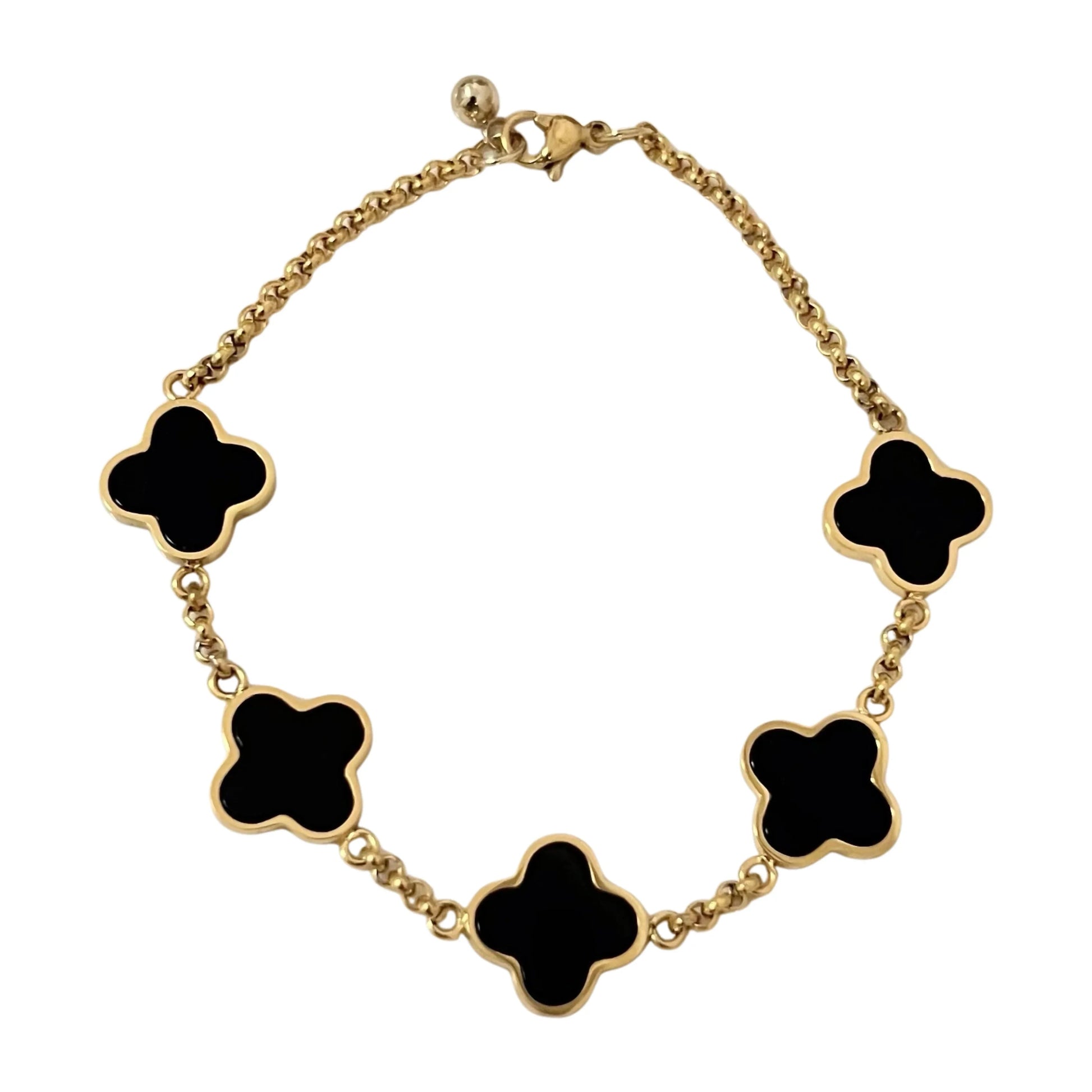 Multi Black Onyx Clover Bracelet - camillaboutiqueshop