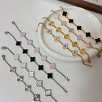 Multi Mother Of Pearl Clover Bracelet - camillaboutiqueshop