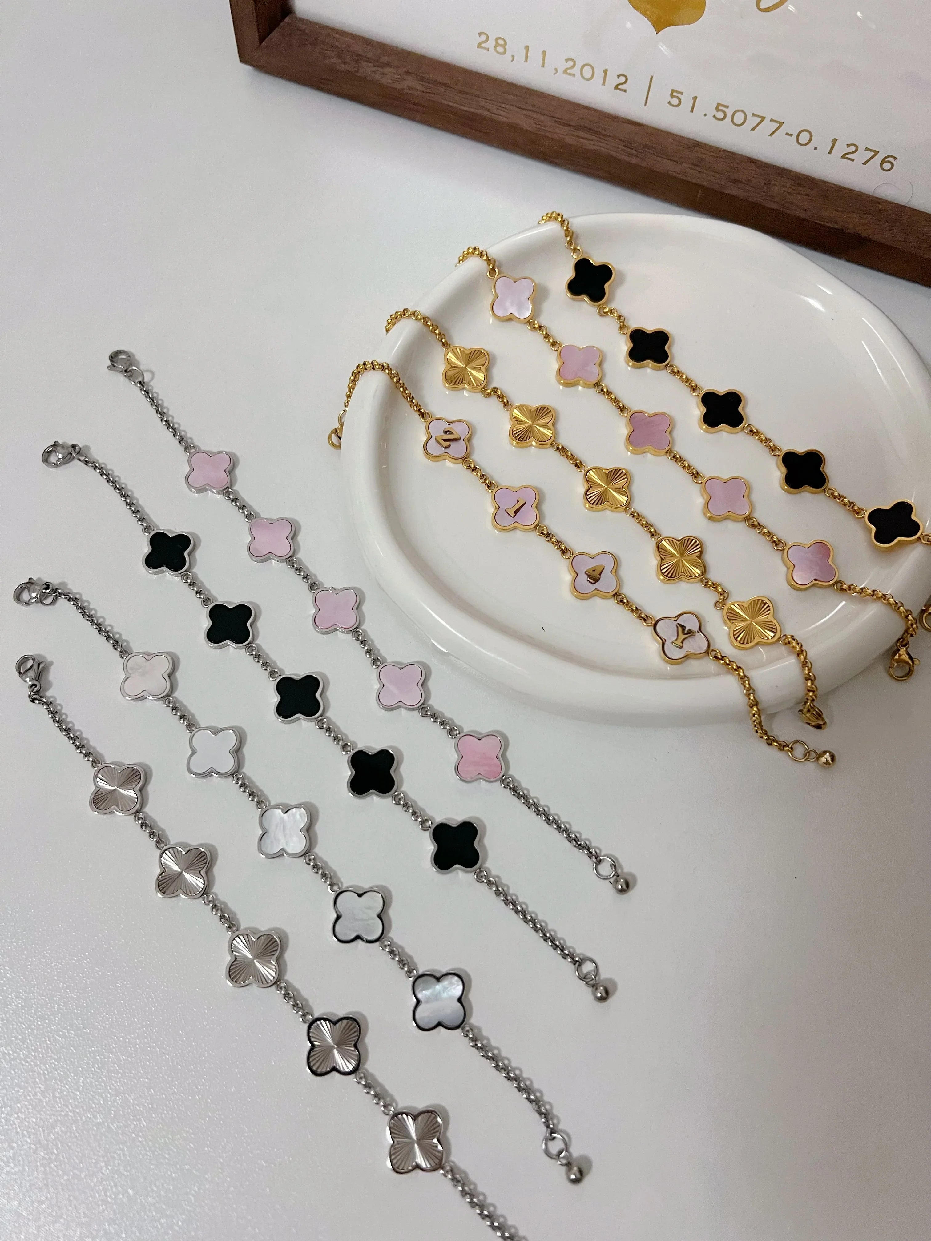 Multi Mother Of Pearl Clover Bracelet - camillaboutiqueshop