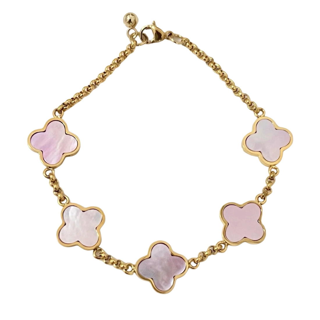 Multi Pink Mother Of Pearl Clover Bracelet - camillaboutiqueshop