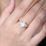 Oval Cluster Moonstone Ring - camillaboutiqueshop