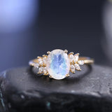 Oval Cluster Moonstone Ring - camillaboutiqueshop