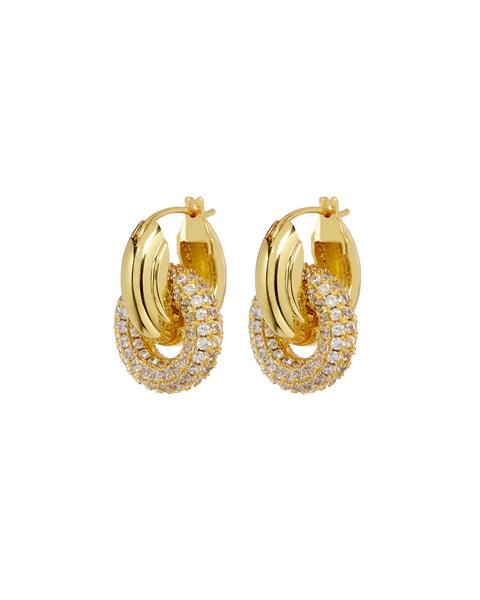 Pave Interlock Hoop Earrings - Camillaboutiqueshop