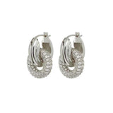 Pave Interlock Hoop Earrings - camillaboutiqueshop