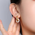 Pave Interlock Hoop Earrings - camillaboutiqueshop