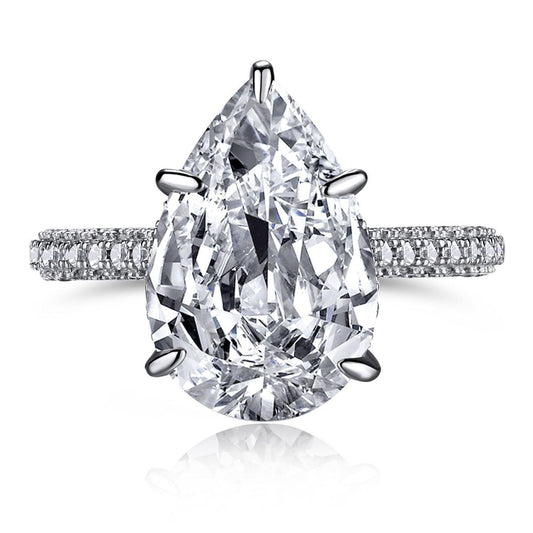 Pear Shaped CZ Ring | Sterling Silver - Camillaboutiqueshop