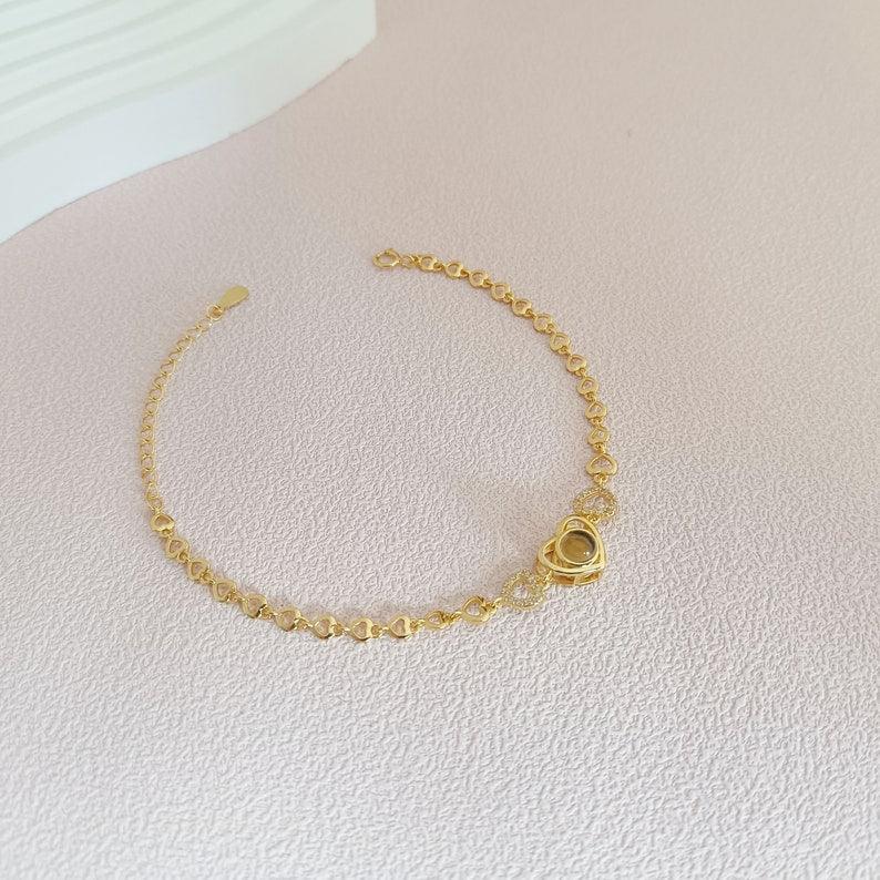 Personalized Heart Photo Projection Bracelet - Sterling Silver - camillaboutiqueshop
