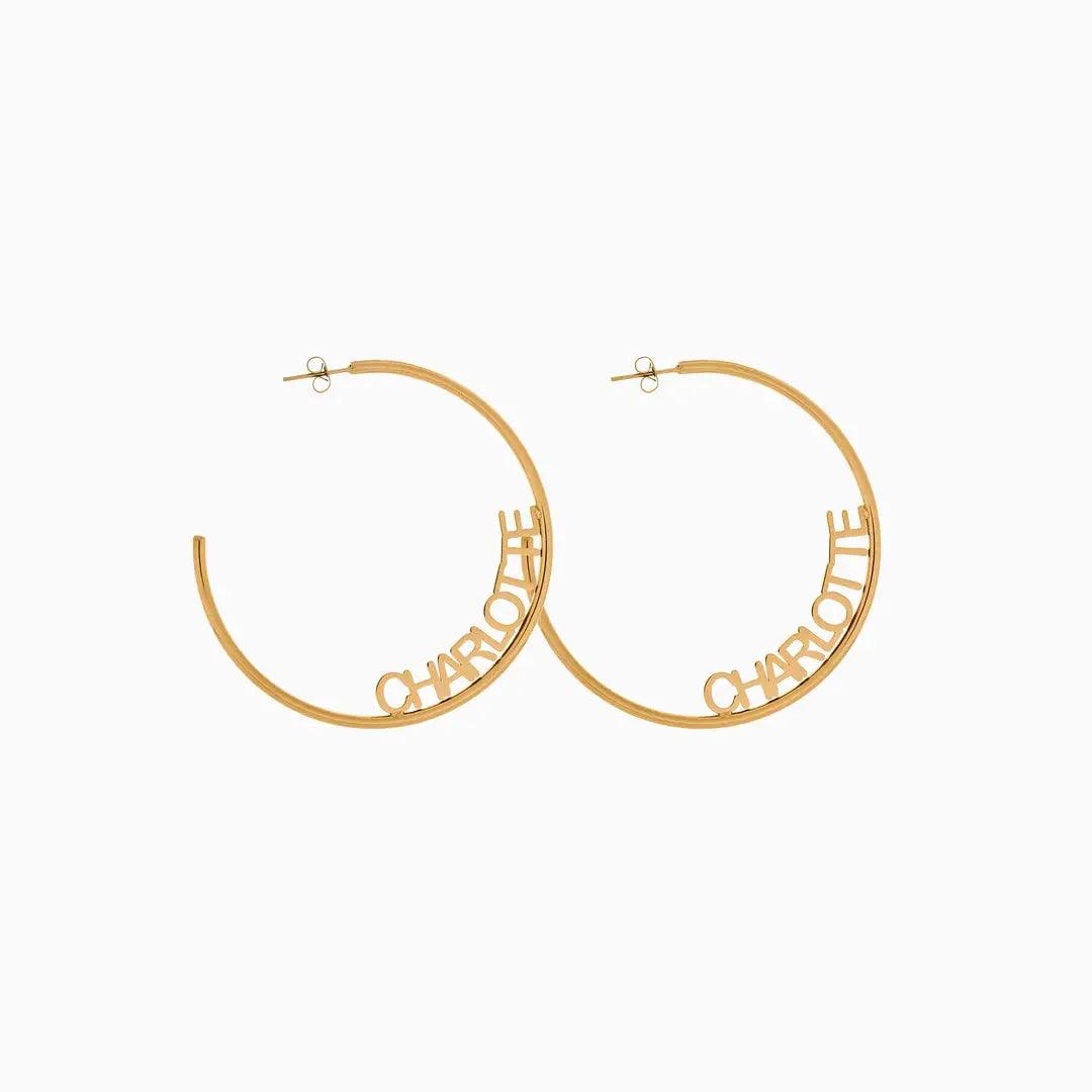 Personalized Name Hoop Earrings - Camillaboutiqueshop