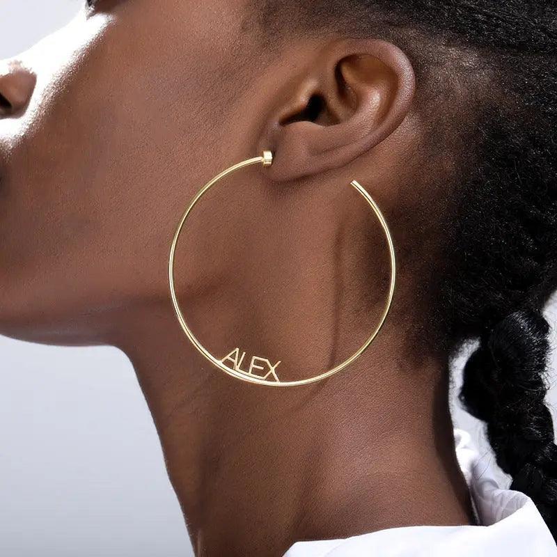 Personalized Name Hoop Earrings - Camillaboutiqueshop