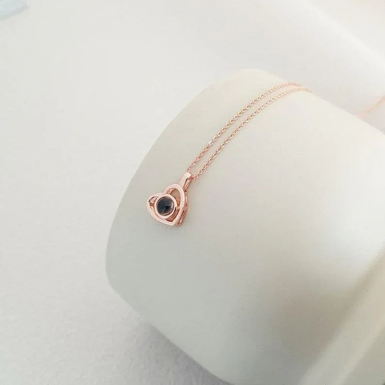 Personalized Photo Projection Necklace Heart With Picture Inside - camillaboutiqueshop