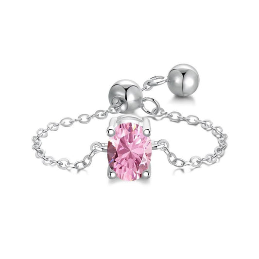 Pink Adjustable Chain Rings - Camillaboutiqueshop