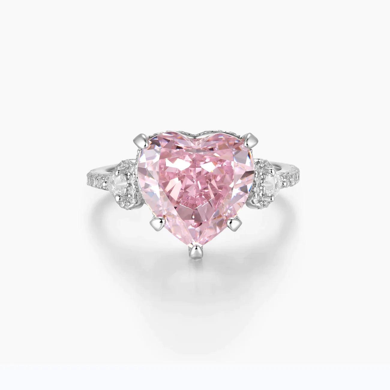 Pink Heart Sterling Silver Ring - Camillaboutiqueshop