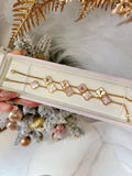 Pink Mother Of Pearl Clover Custom Name Bracelet - Camillaboutiqueshop