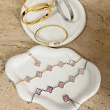 Pink Mother Of Pearl Clover Custom Name Bracelet - camillaboutiqueshop