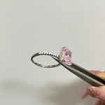 Pink Stone Radiant Cut Engagement Ring In Sterling Silver - camillaboutiqueshop