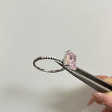 Pink Stone Radiant Cut Engagement Ring In Sterling Silver - camillaboutiqueshop
