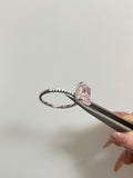Pink Stone Radiant Cut Engagement Ring In Sterling Silver - Camillaboutiqueshop