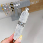 Silver solitaire stacking birthstone ring - camillaboutiqueshop