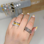 Silver solitaire stacking birthstone ring - camillaboutiqueshop