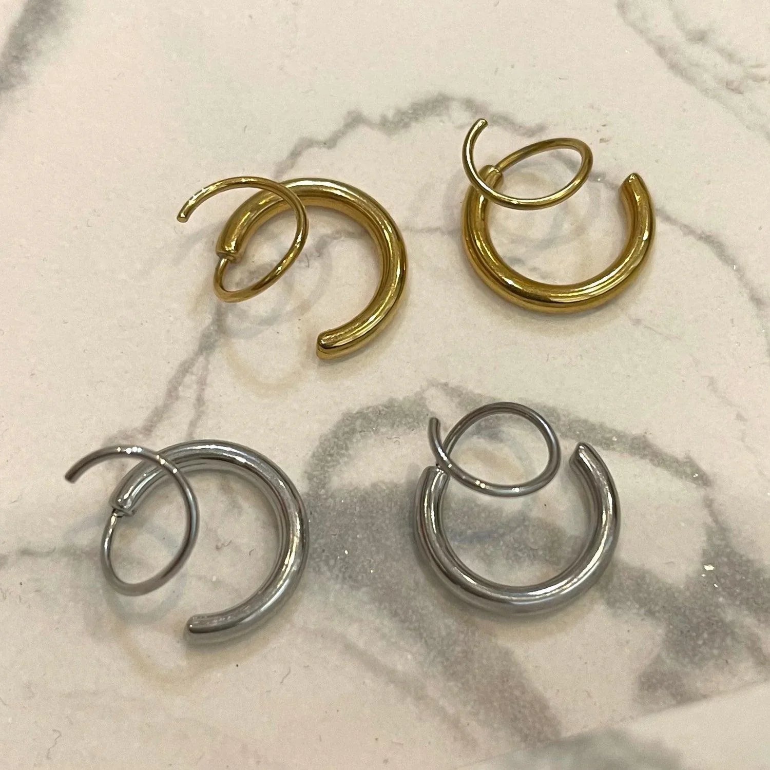 Silver Spiral Hoop Earrings - camillaboutiqueshop