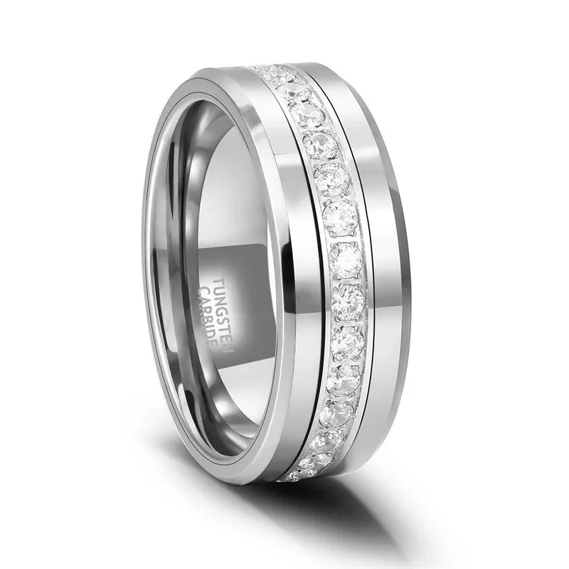 Silver Tungsten Mens Band - camillaboutiqueshop