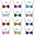 Sparkling Bow Necklace-(Birthstone) - Camillaboutiqueshop