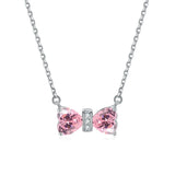 Sparkling Bow Necklace-(Birthstone) - camillaboutiqueshop
