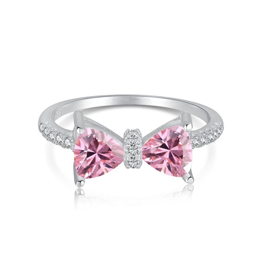 Sparkling Pink Bow Ring - Camillaboutiqueshop