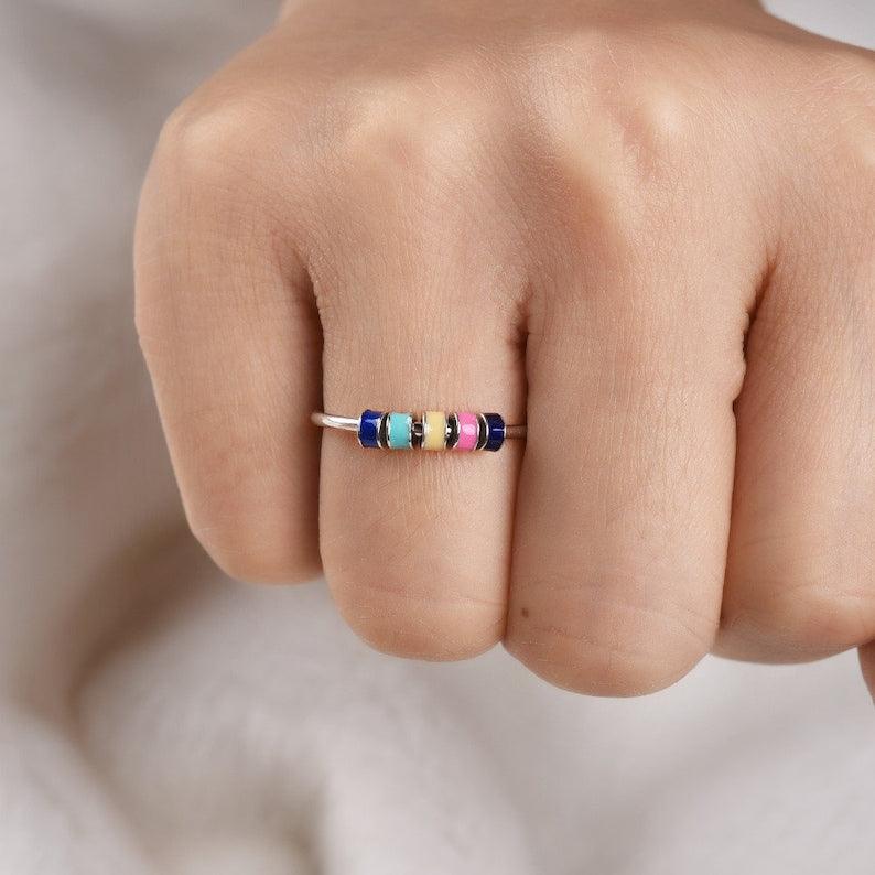 SPINNING ENAMEL FIDGET ANXIETY RING - Camillaboutiqueshop