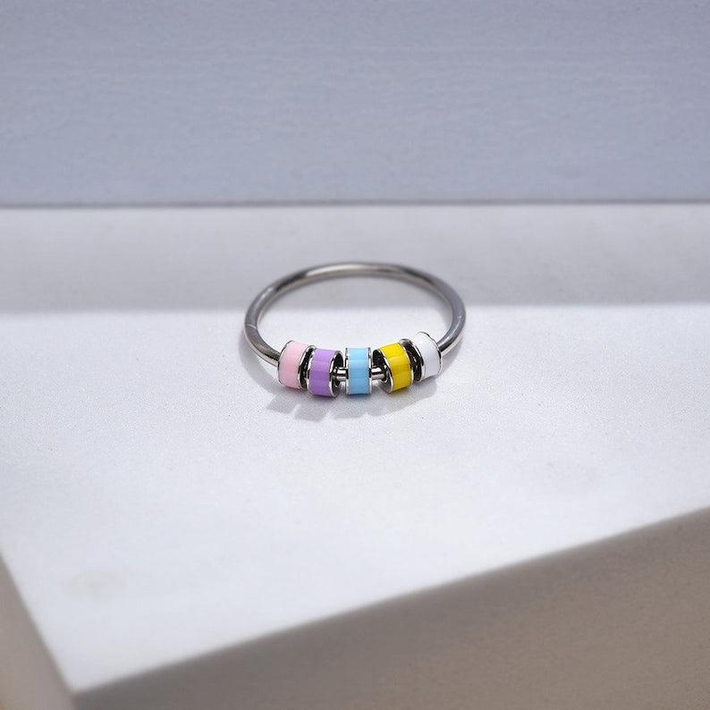 SPINNING ENAMEL FIDGET ANXIETY RING - Camillaboutiqueshop