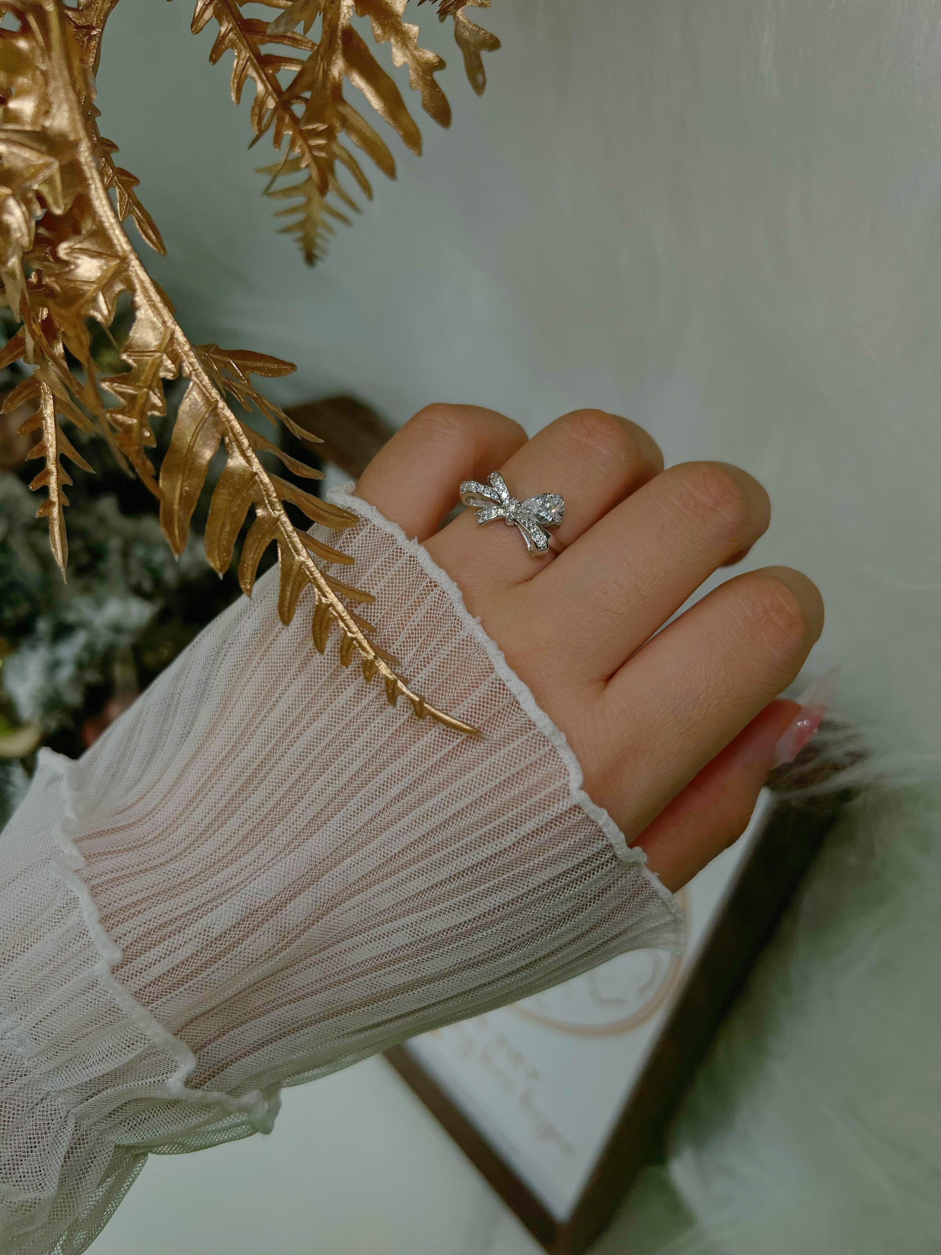 Sterling Silver Bow Ring - camillaboutiqueshop