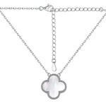 Sterling Silver Diamond Mother Of Peal Clover Necklace - camillaboutiqueshop