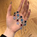 Sterling Silver Diamond Pietersite Clover Bracelet - Camillaboutiqueshop