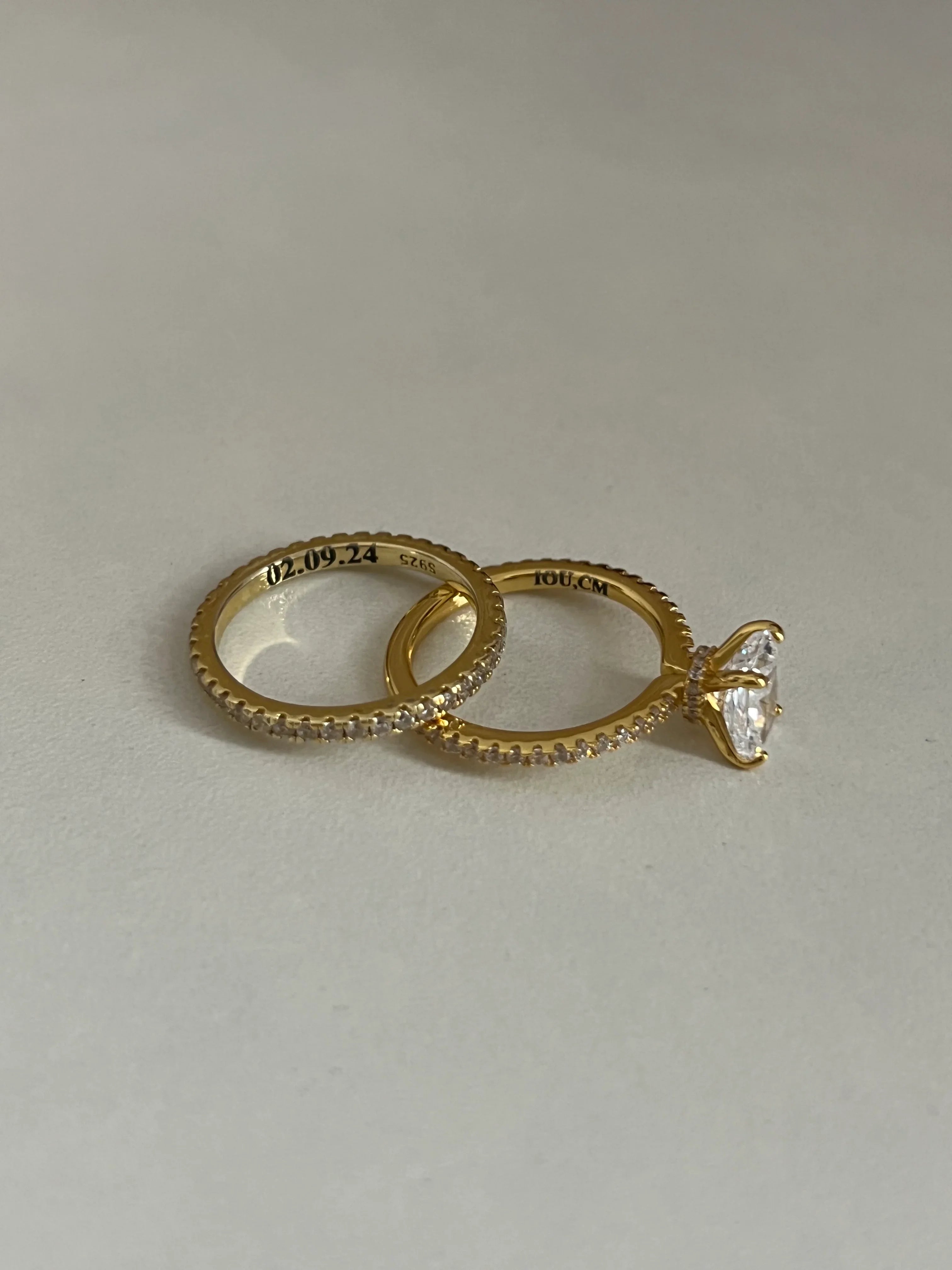 Sterling Silver Tiny Radiant Cut Wedding Ring Set - camillaboutiqueshop