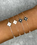 STERLING SILVER WHITE CLOVER BRACELET - Camillaboutiqueshop