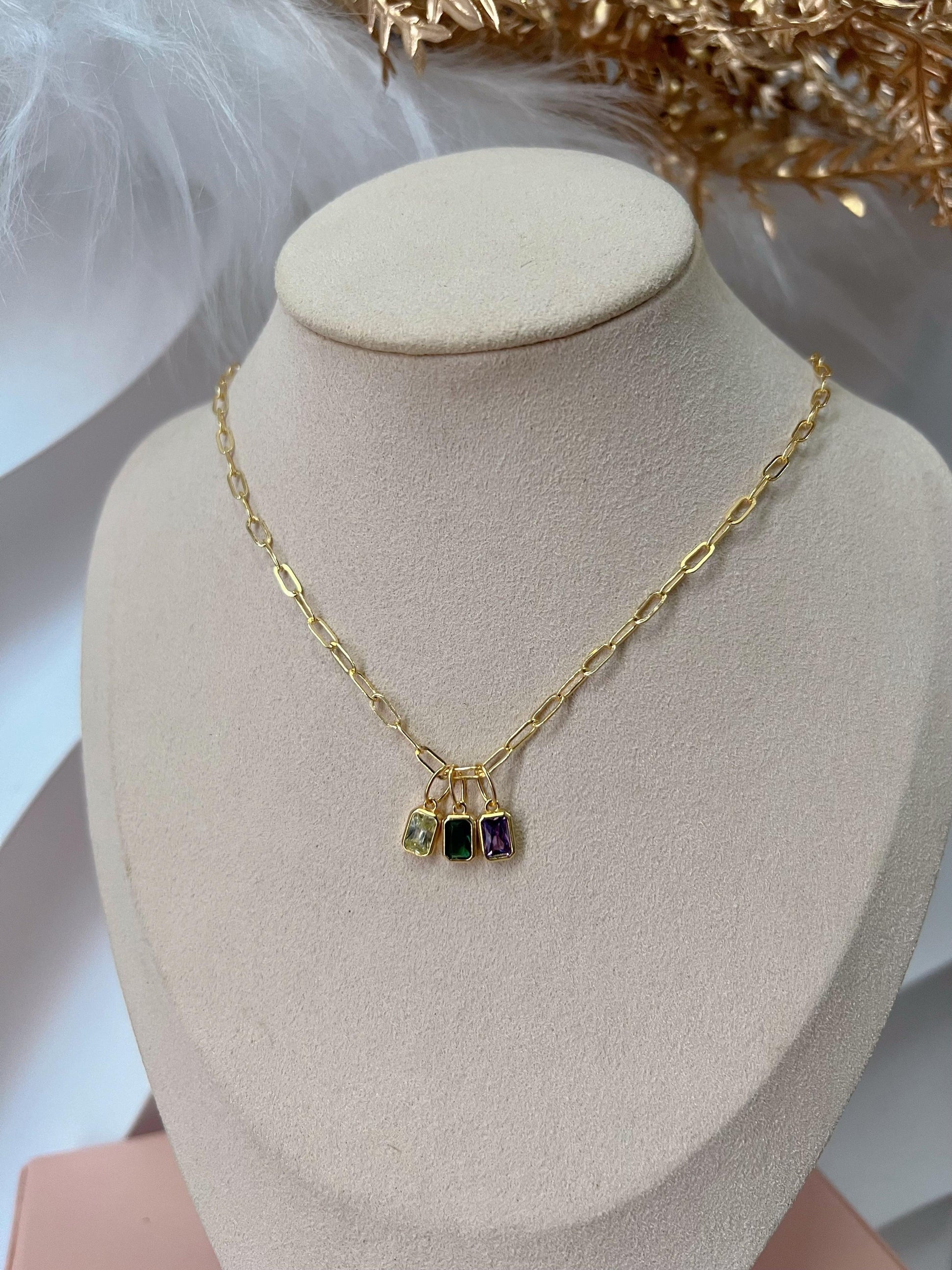 Three Birthstone Necklace - Camillaboutiqueshop