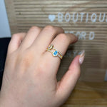 TWO BIRTHSTONES DOUBLE BAND RING - camillaboutiqueshop