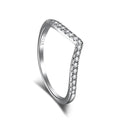 Wishbone CZ Curved Half Eternity Ring in Sterling Silver - Camillaboutiqueshop