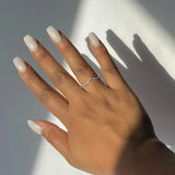 Wishbone CZ Curved Half Eternity Ring in Sterling Silver - camillaboutiqueshop