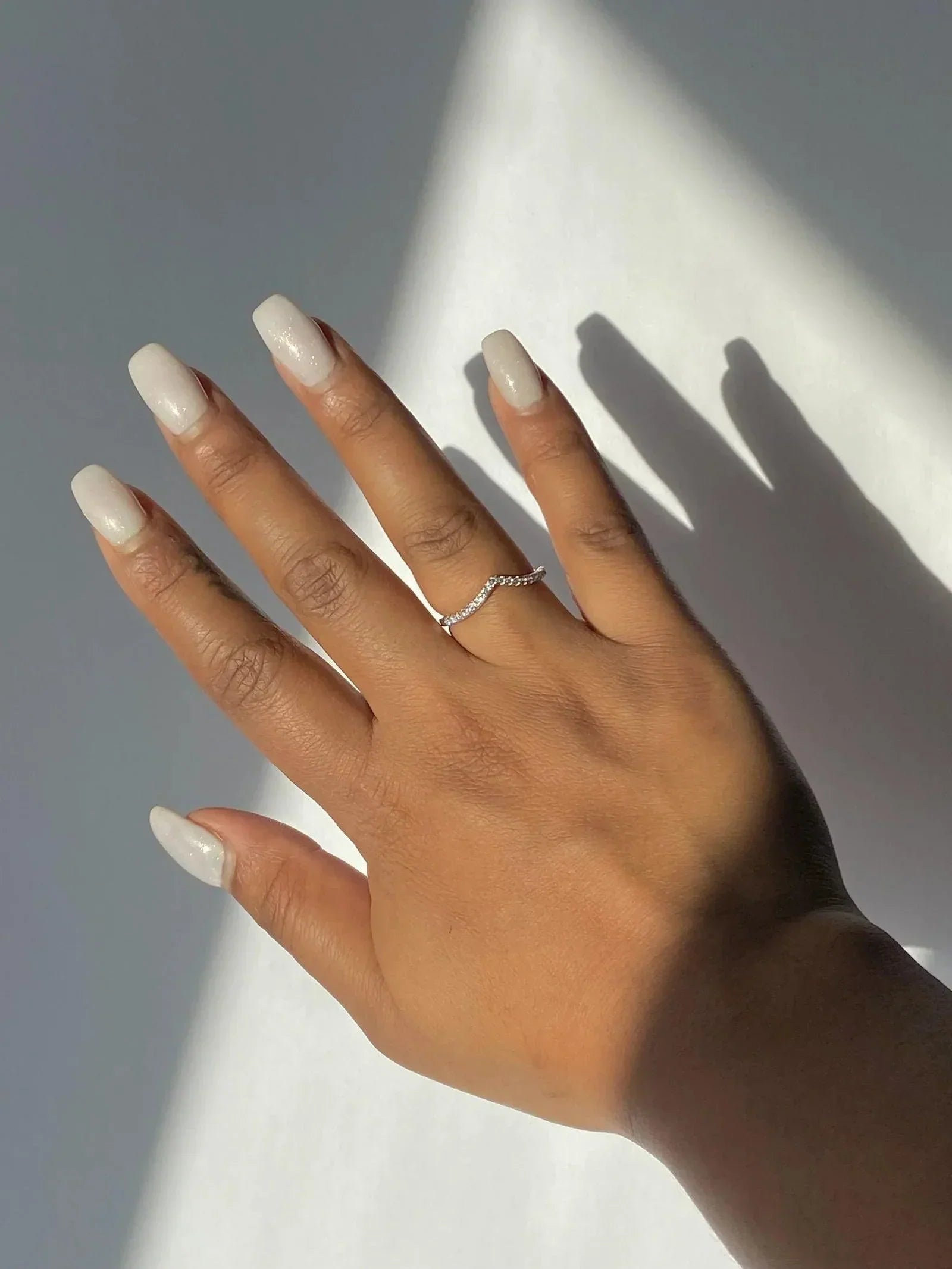 Wishbone CZ Curved Half Eternity Ring in Sterling Silver - camillaboutiqueshop