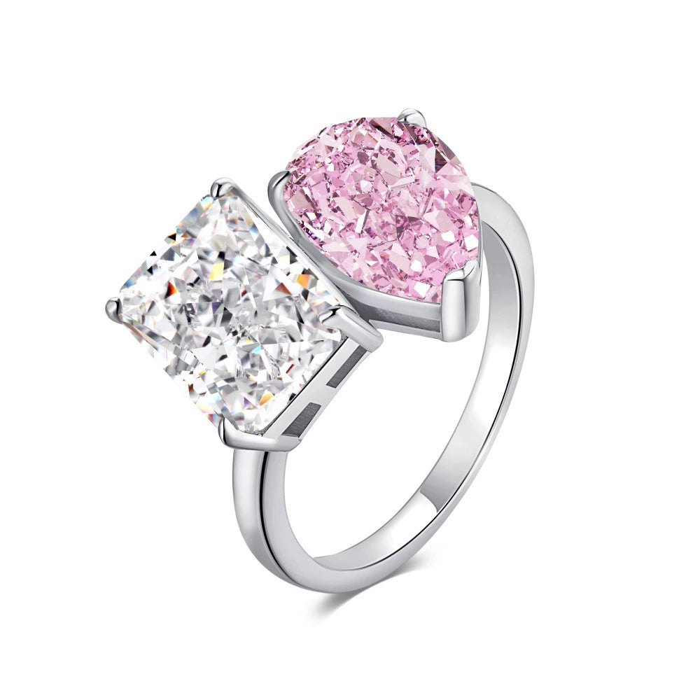 XL Toi Et Moi Crushed Ice Cocktail Ring - Camillaboutiqueshop