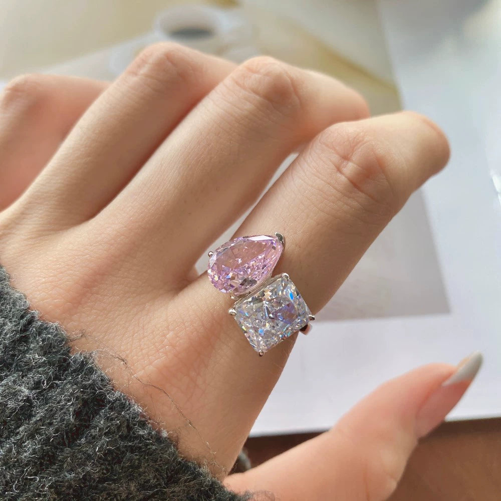 XL Toi Et Moi Crushed Ice Cocktail Ring - Camillaboutiqueshop
